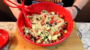 Pour over salad and toss to coat. Italian Spaghetti Pasta Salad Delicious Chilled Youtube