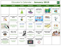 Free January 2019 Educator S Calendar Find Fun Free Teaching Resources On This Cute Calendar For Teac Teaching Inspiration Education Free Teaching Resources