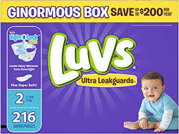 Luvs Ultra Leakguards Disposable Baby Diapers Size 2 216 Count Packaging May Vary