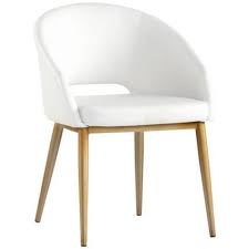 Thatcher White Faux Leather And Antique Brass Dining Chair 58a16 Lamps Plus White Dining Chairs Faux Leather Dining Chairs Dining Chairs