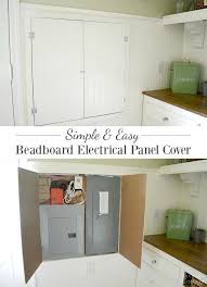 Diy Beadboard Electrical Panel Cover Cabinet Faux Double Door An Oregon Cottage Cover Electrical Panel Beadboard Electrical Panel