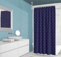 Floral Airy Motif Peacock Feather Washable Waterproof Shower Curtain