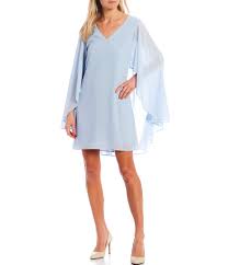 There are different types of dresses and the length of the train can be variable; Vince Camuto Long Sleeve Cape Chiffon Shift Dress Dillard S