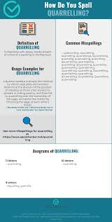 Correct Spelling For Quarrelling Infographic Spellchecker Net