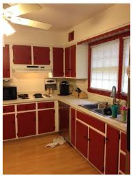 paint over *red* kitchen cabinets