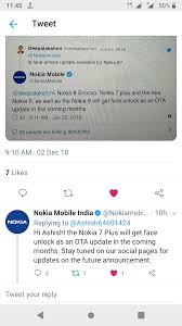 @deepalakshmii nokia 8 sirocco, nokia 7 plus and the new nokia 6, as well as the nokia 8 will get face unlock as an ota update in the coming . Face Unlock Through Ota Updates Nokia Phones Community