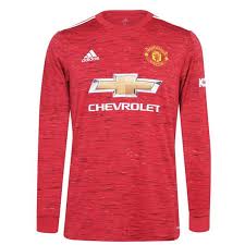 Die mannschaft of the dfb will be once again dressed in a classic black and white jersey at the euro 2021. Adidas Manchester United Home Long Sleeve Shirt 2020 2021 Sportsdirect Com Usa