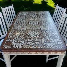 Cutting edge stencils shares two diy stenciled dining table makeovers using furniture stencils. Home Dzine Home Decor Add A Stencil Design To A Dining Table