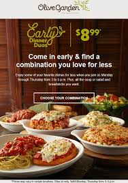 Our charts show you whats in each meal. Is Olive Garden Offering Any Specials