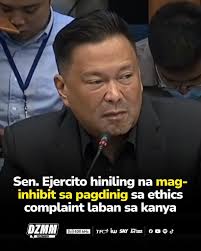 Hihilinging mag-inhibit sa imbestigasyon ng Senate Ethics Committee ang  chairman nitong si Sen. JV Ejercito. Kasunod ito ng ethics complaint na  inihain ni Atty. Marvin Aceron laban sa senador dahil mistulang inupuan
