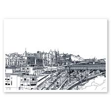 Edinburgh Waverley Bridge Edinburgh Signed A3 Riso Print Anais Moisy