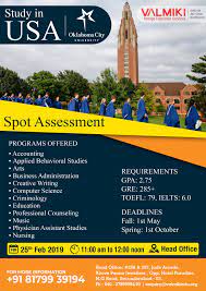 Spot Assessment Study In Usa At Oklahoma City University Meet The University Representat Oklahoma City University Overseas Education Educational Consultant