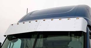 16 Visor With 10 3 4 Light Holes Stainless Steel 304 Fits High Roof And Midroof Without Factory Visor Fits Freightliner Cascadia Cascadia Freightliner Cascadia Metal Shake Roof