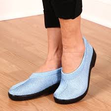 Spring Step Tender Stretch Knit Slip On Shoes Light Blue