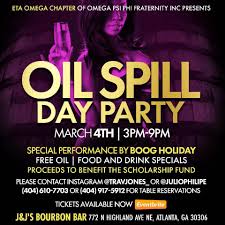 Are celebrating their 109th founders' day today! Oil Spill Day Party Eta Omega Chapter