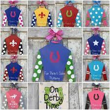 Custom Kentucky Derby Jockey Silk Door Hanger Design Your Own Jockey Silk Door Hanger Jockey Silk Door Hanger Ky Derby Decoration Silk Jockey Silks Door Hangers Derby Decorations