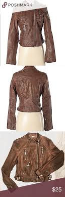 J2 Jou Jou Asymmetrical Brown Faux Leather Jacket Brown Faux Leather Jacket Faux Leather Jackets Fashion
