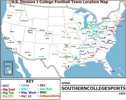 This is a list of schools in the national association of intercollegiate athletics (naia) that have football as a varsity sport. Division I College Football Team Location Map