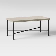 Tazmin frame coffee table with storage. Faux Stone And Metal Patio Coffee Table Threshold Target