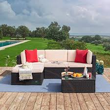 Tuoze 5 Pieces Patio Furniture Sectional Set Outdoor All Weather Pe Rattan Wicker Best Offer Backyardequip Com In 2020 Garden Sofa Set Outdoor Patio Furniture Sets Outdoor Furniture Sets