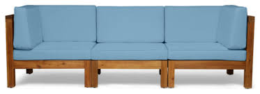 Sofa set hobel teo 3+1+1 hi/dol black bravo purule (4). Gdf Studio Dawson Outdoor 3 Seater Acacia Wood Sectional Sofa Set Contemporary Outdoor Sofas By Gdfstudio Houzz