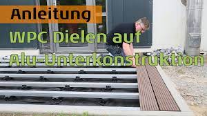 8,25 € pro meter (inkl. Wpc Terrassendielen Auf Aluminium Unterkonstruktion Fur Hohe Beanspruchung Youtube