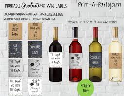Wine Labels Graduation Wine 6 Graduation Gift College Grad Instant Download Pick Your Design Print Wine Labels Graduation Wine Labels Wine Label Printable