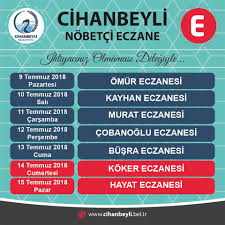 Cihanbeyli Nobetci Eczane Listesi Cihanbeyli Belediyesi Facebook
