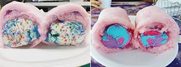 Your hands would get covered in cotton candy and make a sticky mess while the ice cream inevitably drips out the back. Would You Try Cotton Candy Ice Cream Burrito Food Onehallyu