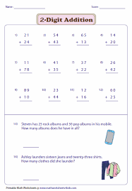 Two digit addition with no regrouping worksheet. 2 Digit Addition Worksheets