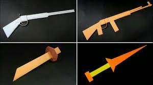 Dr.origami ✸hot to make a paper. Awesome Paper Weapons Paper Gun Paper Sword How To Make Paper Things Paper Things Youtube