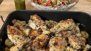 I made a double batch, served with roasted mixed winter vegetables and a salad, which made an. Garlic Herb Roast Chicken With Potatoes Rachael Ray Recipe Rachael Ray