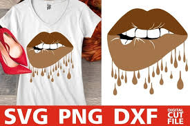 This is a digital file, no physical item will be mailed. Dripping Lips Svg Biting Lips Svg Melanin Svg Make Up Svg 897759 Cut Files Design Bundles