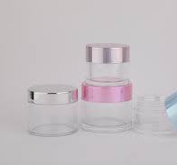Luxury Empty Plastic Round Cosmetic Jars OEM Acrylic Cream Container 5g 15g  20g 30g 50g Clear Cosmetic Jar with Lids