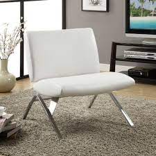 monarch faux leather and chrome modern accent chair white modern accent chair white leather chair leather accent chair
