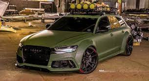 Army Green Wide Body Audi Rs6 Avant Is Ready For The Apocalypse Carscoops Audi Rs6 Audi Wagon Audi Allroad