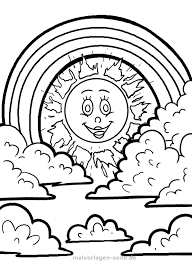 Malvorlage Regenbogen Und Sonne Drawing Drawings Color