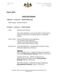 May 17, 2022 EXECUTIVE SESSION 2:00 p.m.