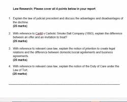 Advantages and disadvantages of judicial precedent. Solved Law Research Please Cover All 4 Points Below In Y Chegg Com