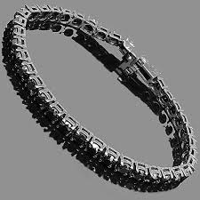Black And Gold Bracelet For Men 14k Solid Gold Black Rhodium Plated Mens Diamond Tennis Bracelet With Black Diamonds 19 00 Ctw