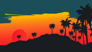 Free download 30 best quality silhouette landscape painting at getdrawings. Silhouette Of Coconut Trees Painting Digital Art Landscape Mountains Palm Trees Hd Wallpaper Wallpaper Flare