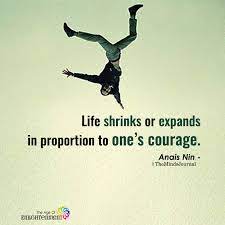 Life Shrinks Or Expands In Proportion To One S Courage