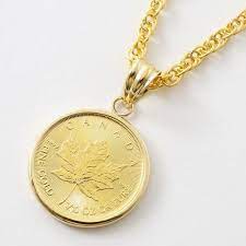 Coin Pendant Gold K24 Canadian Government Issued Maple Leaf 1 10 Oz From Japan Jewelrywalk Chain Money Necklace Coin Pendant Fine Jewellery Necklace