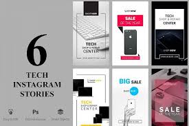 Tech Instagram Stories Unik Agency Templates Websites Photoshop Template Design Instagram Story Template Design