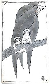 Black And White Baby Books Australia Gumnut Babies Flower Graphic Design Australian Tattoo Australian Native Flowers