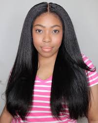 Délié hybride sans colle avec perruque crépue droite 9x4 HD Lace Front