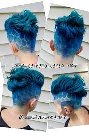 Mermaid Scales Undercut Color Hair Designs Shaved Hair Designs Gorgeous Hair Color