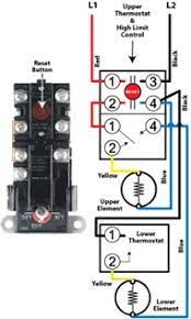 Simultaneous water heater wiring/ both thermostats operate independently upper and lower thermostats and elements work independently from each other. Wiring Diagram For Water Heater Thermostat