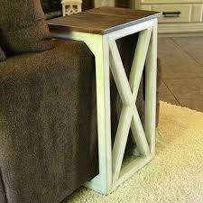 When deciding on a side table, be sure yours has a surface wide enough to hold any desired items, like books, plants, or table lamps. Sofa Arm Table Farmhouse Table Laptop Table End Table Rustic Sofa Side Table Sofa Arm Table Rustic Sofa Diy Side Table
