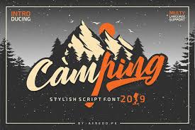 Download 10,000 fonts with one click for $19.95. Camping 314131 Script Font Bundles